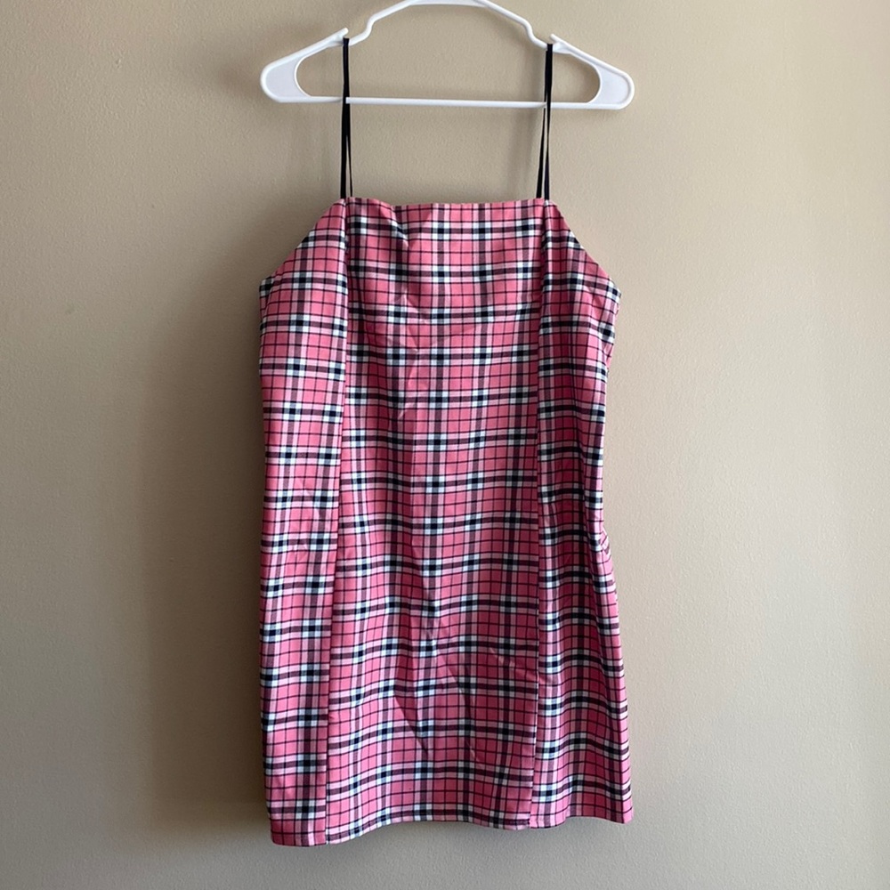 Pink Urban Outfitters Plaid dress